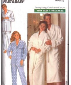 Butterick 4483 Unisex Robe, Pajamas Size: XS-S-M Uncut Sewing Pattern