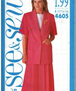 Butterick 4605 Jacket, Skirt Size: B 12-14-16 Used Sewing Pattern