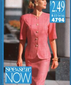Butterick 4794 Suit - Top, Skirt Size: B 12-14-16 Used Sewing Pattern