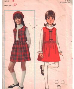 Butterick 5090 Girtl's Girl's Skirt, Vest Size: 8 Breast 27 Used Sewing Pattern