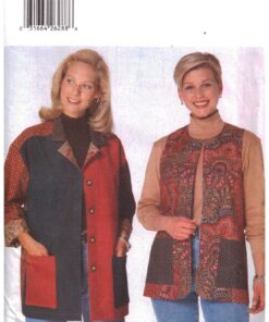Butterick 5206 Jacket, Vest Size: XS-S-M Uncut Sewing Pattern