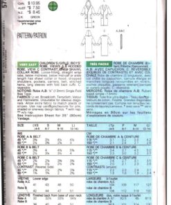 Alternative view of Butterick 5734 Child's Robe, Hooded Robe Size: XS-L Uncut Sewing Pattern
