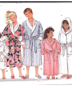 Butterick 5734 Child's Robe, Hooded Robe Size: XS-L Uncut Sewing Pattern