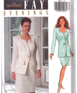 Butterick 5989 Suit - Skirt, Jacket Size: 12-14-16 Uncut Sewing Pattern