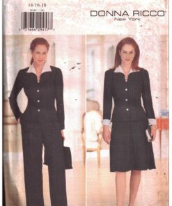Butterick 6049 Suit - Jacket, Skirt, Pants by Donna Ricco Size: 14-16-18 Uncut Sewing Pattern