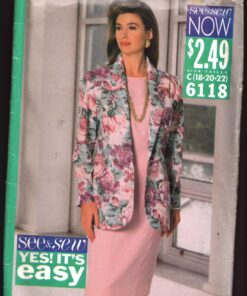 Butterick 6118 Dress, Jacket Size: C 18-20-22 Uncut Sewing Pattern