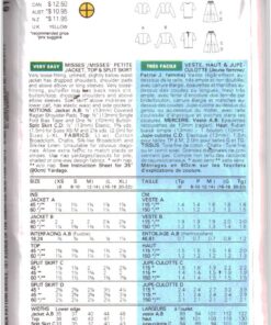 Alternative view of Butterick 6158 Jacket, Top, Split Skirt Size: XS-S-M Uncut Sewing Pattern