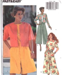 Butterick 6158 Jacket, Top, Split Skirt Size: XS-S-M Uncut Sewing Pattern
