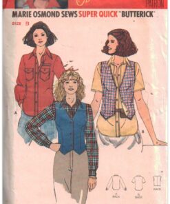 Butterick 6267 Shirt, Reversible Vest Size: 8 Uncut Sewing Pattern