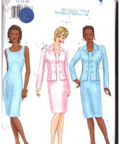 Butterick 6454 Dress, Jacket Size: 12-14-16 Used Sewing Pattern