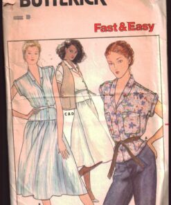 Butterick 6460 Reversible Vest, Blouse, Dress Size: 12-14-16 Uncut Sewing Pattern