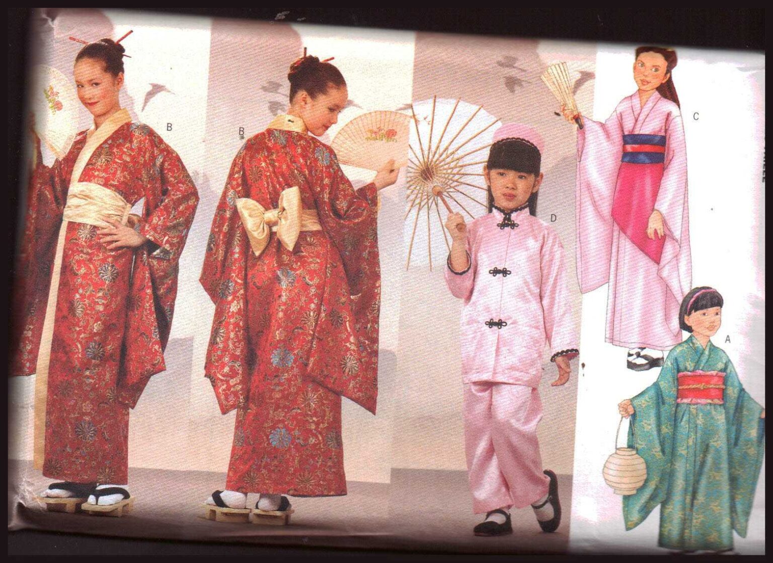 Butterick 6697 Girl's Robe, Obi, Top, Pants, Hat Size: XS-S-M-L Uncut ...
