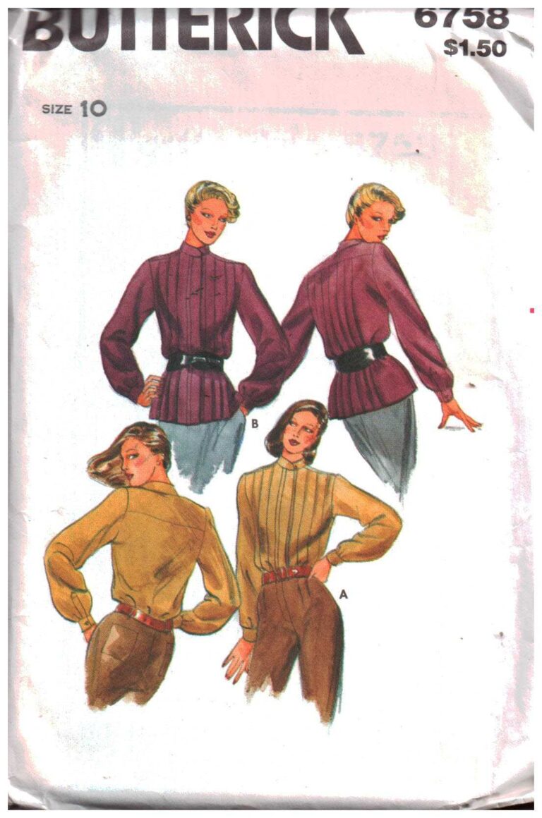 Butterick 6758 Blouse Size: 10 Uncut Sewing Pattern