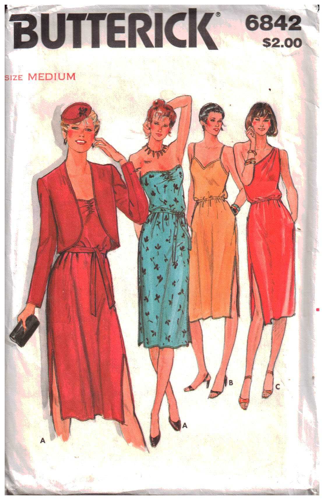 Butterick 6842 Dress, Jacket Size: 12-14 Used Sewing Pattern