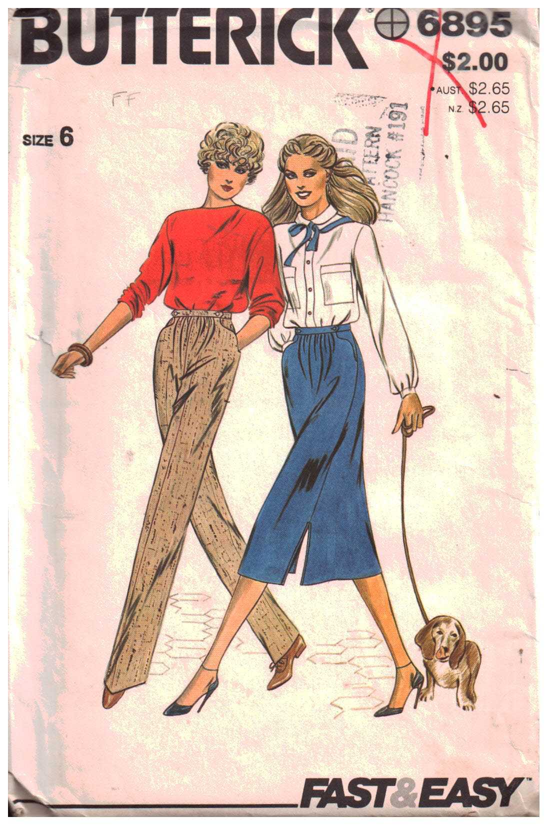 Butterick 6895 Skirt, Pants Size: 6 or 14 Uncut Sewing Pattern