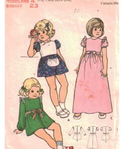 Butterick 6937 Girl's Dress Size: 4 Breast 23 Used Sewing Pattern
