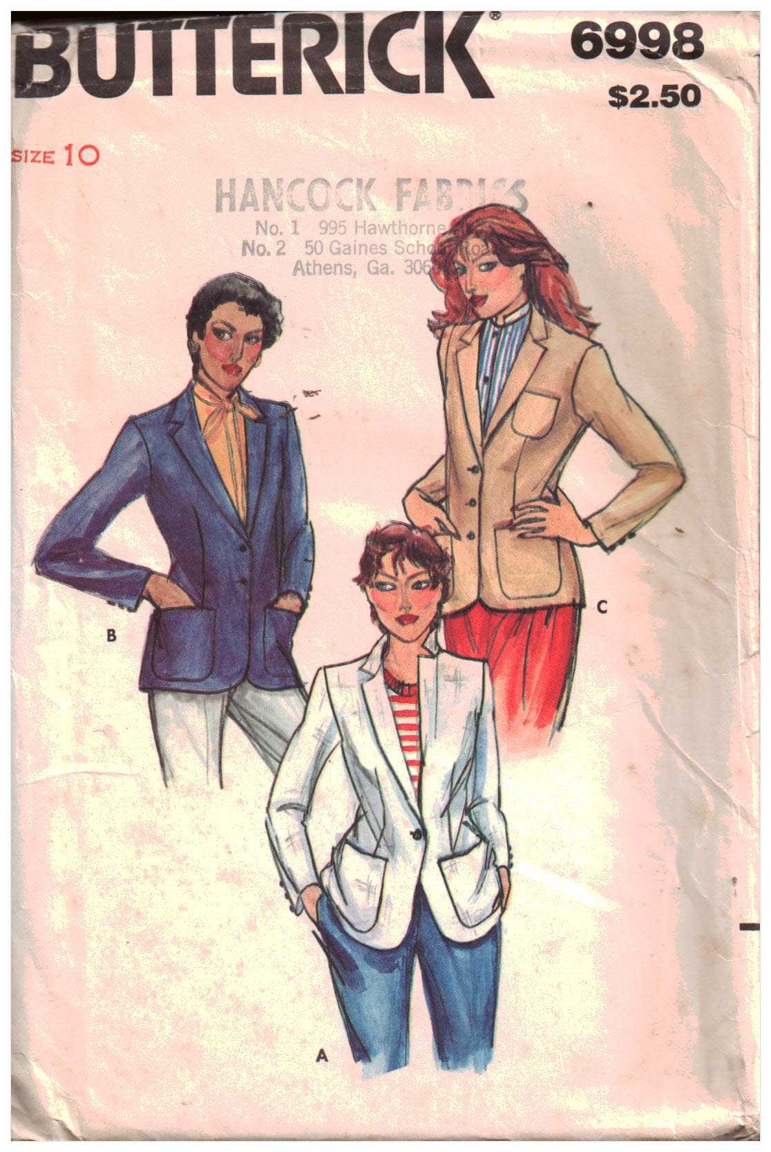 Butterick 6998 Blazer Size: 10 Uncut Sewing Pattern