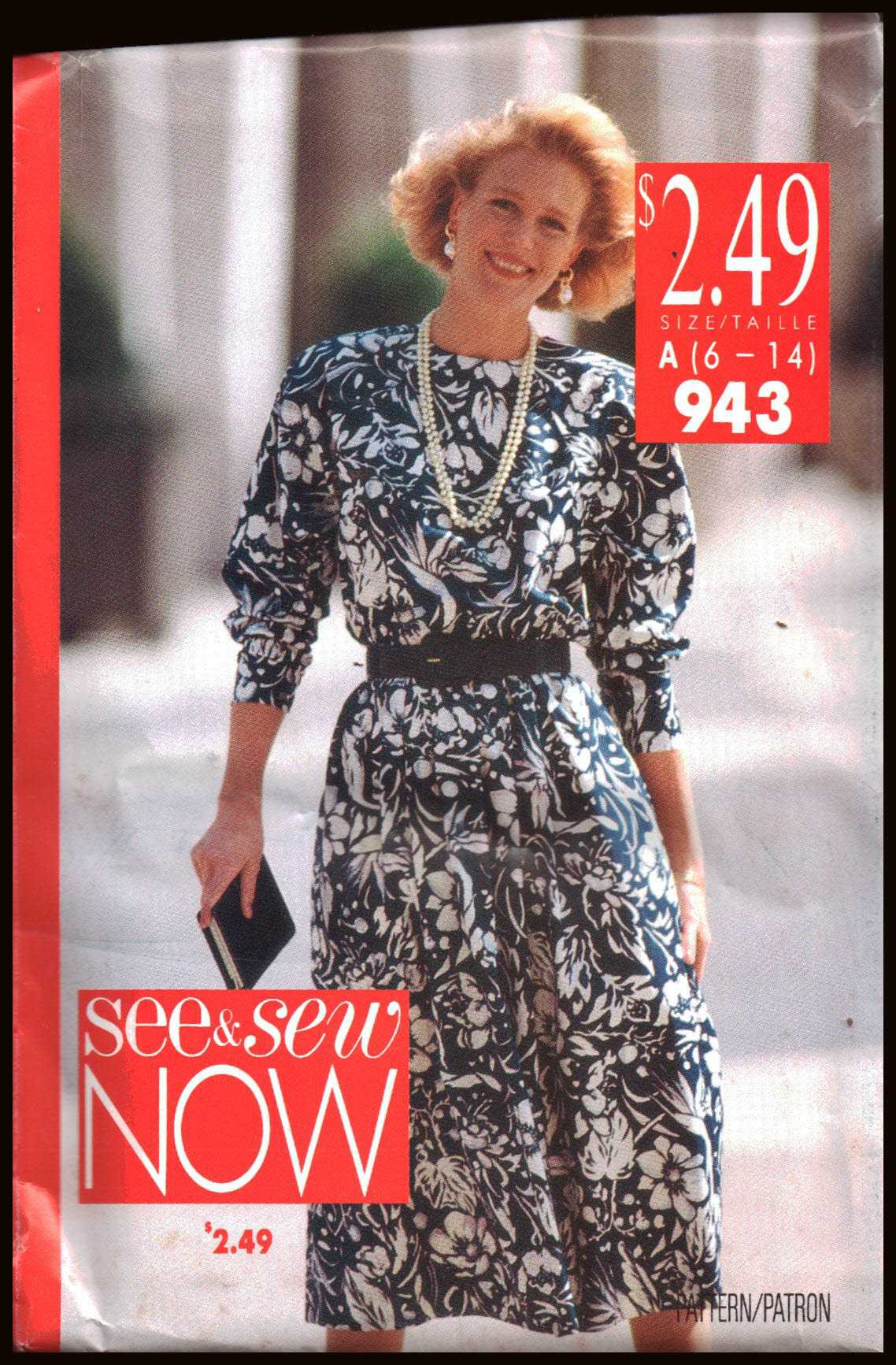 Butterick 943 Dress Size: A 6-14 Uncut Sewing Pattern