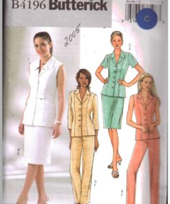 Butterick B4196 Jacket, Pants, Skirt Size: 12-14-16 Used Sewing Pattern
