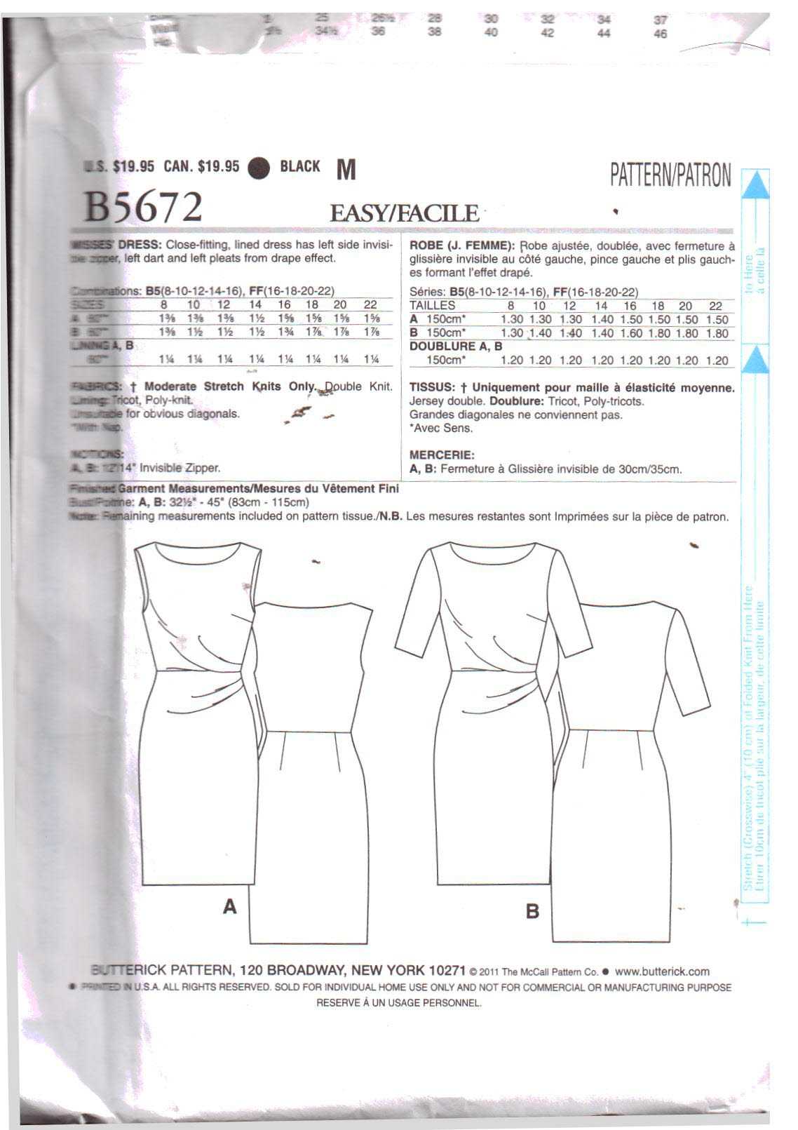 Butterick B5672 Dress by Maggy London Size: FF 16-22 Uncut Sewing Pattern - Image 2