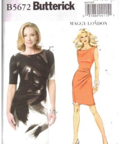 Butterick B5672 Dress by Maggy London Size: FF 16-22 Uncut Sewing Pattern