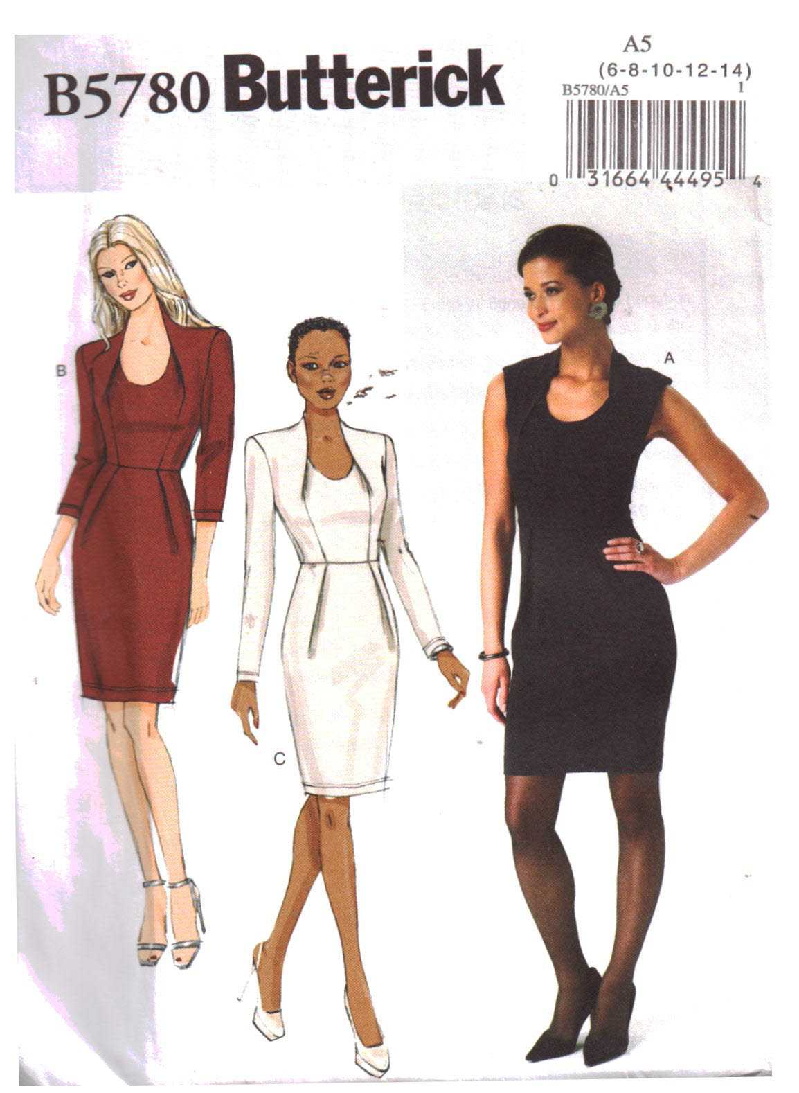 Butterick B5780 Dress Size: A5 6-14 Uncut Sewing Pattern
