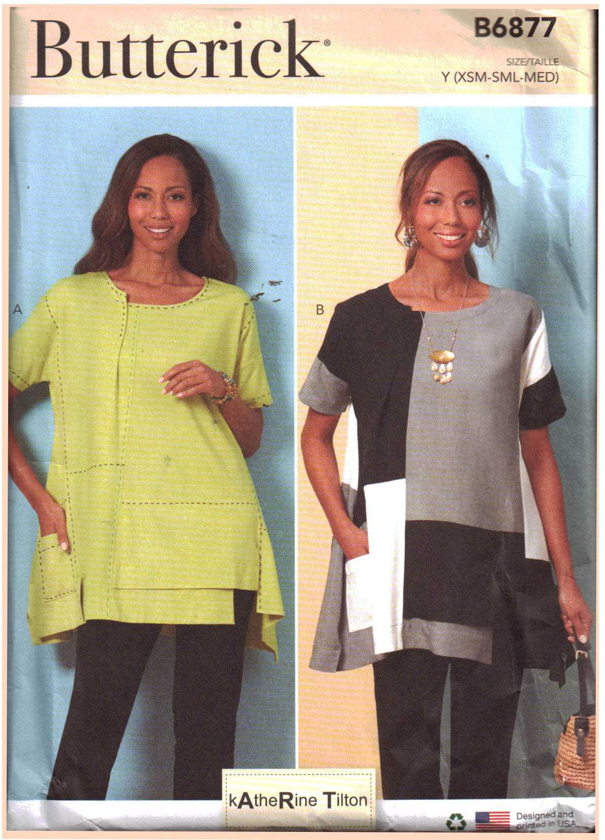 Butterick B6877 Tops Size: Y XS-s-M Uncut Sewing Pattern