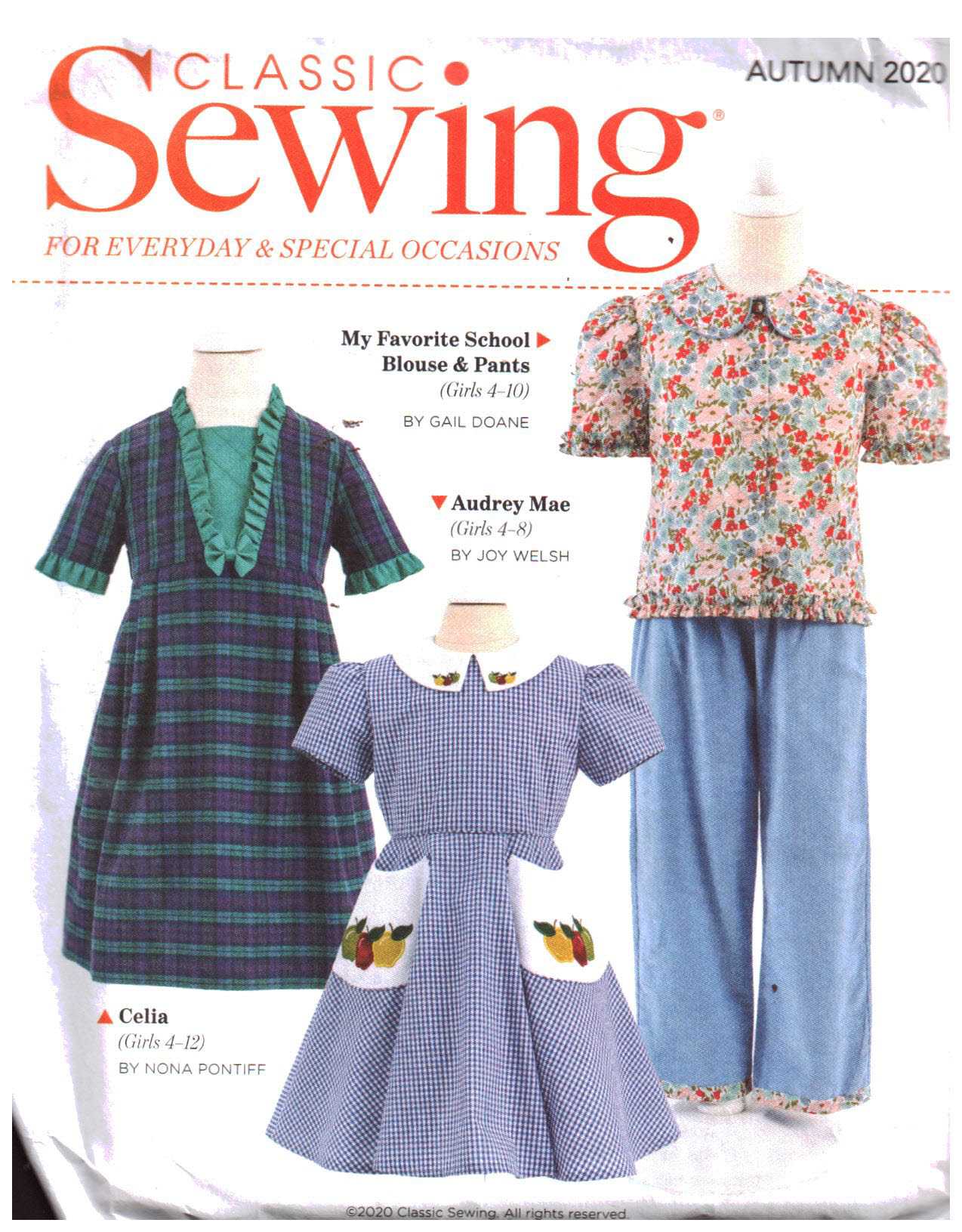 Classic Sewing Autumn 2020 Girl's Dresses, Top, Pants Size: All Uncut Sewing Pattern