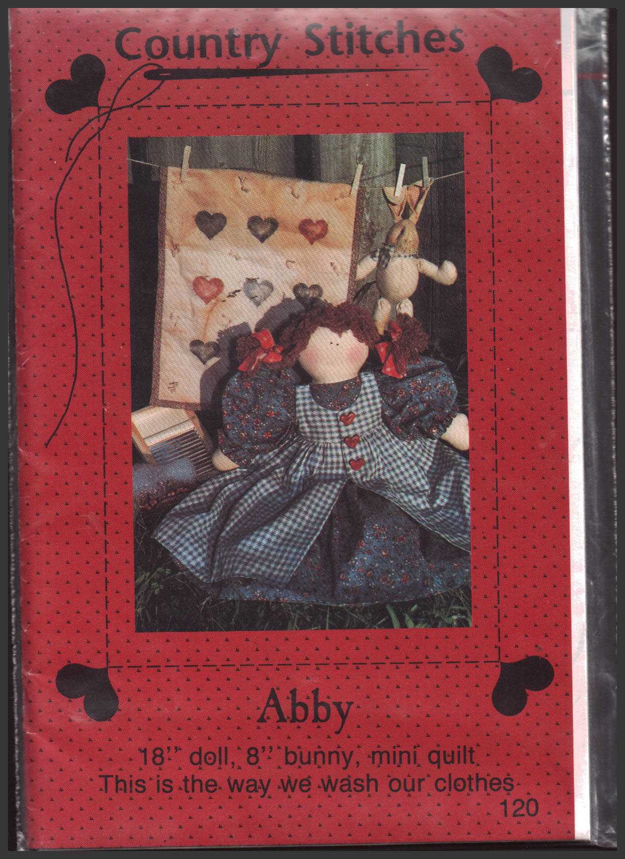 Country Stitches 120 Abby Doll and Bunny Size: 18, 8" Uncut Sewing Pattern