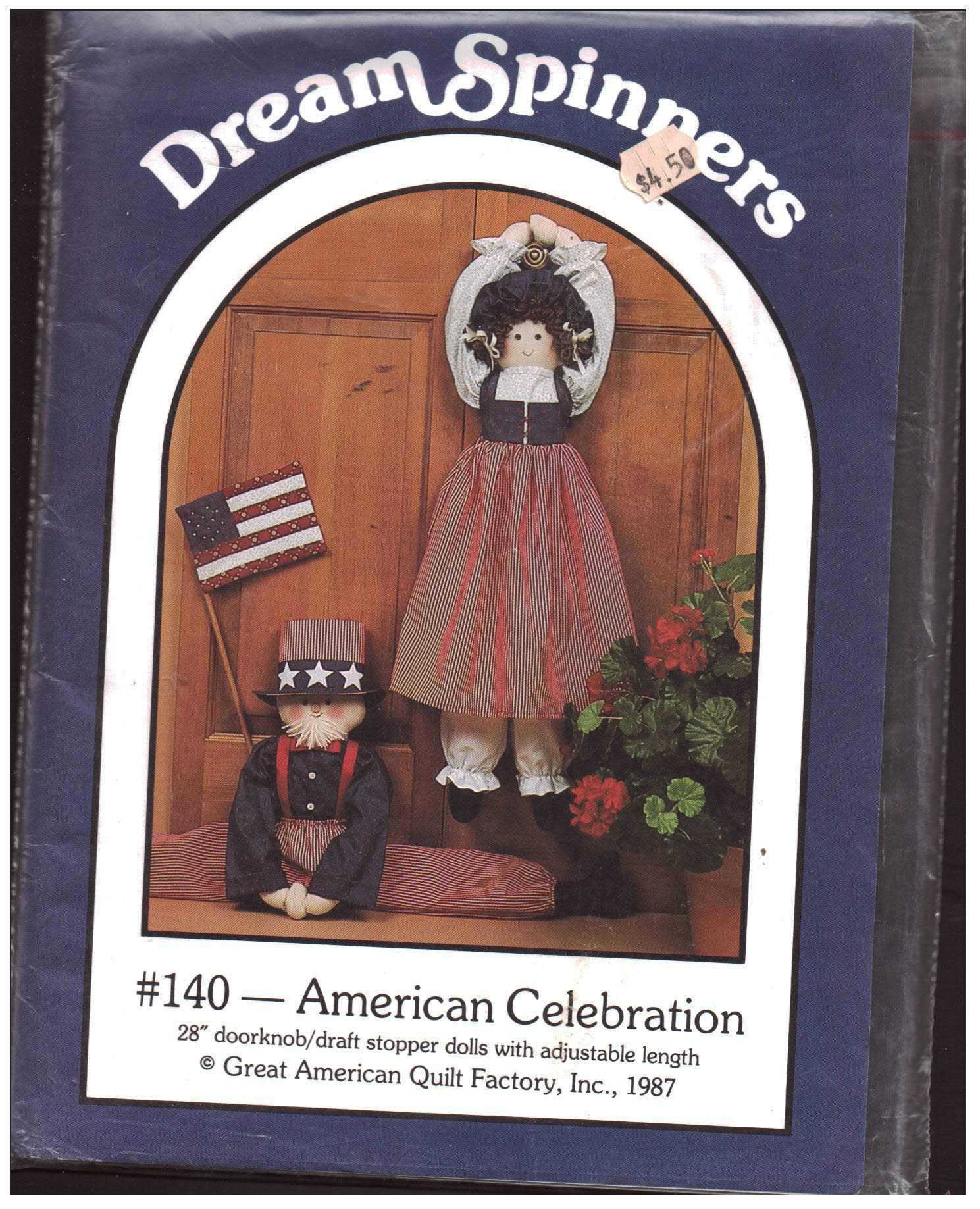 Dream Spinners 140 American Celebration - Doornob, Draft Stopper Dolls Size: 28" Uncut Sewing Pattern - Image 2