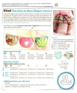 Alternative view of Ellie Mae Designs K626 Infant Diaper Covers Size: XS-XL Uncut Sewing Pattern