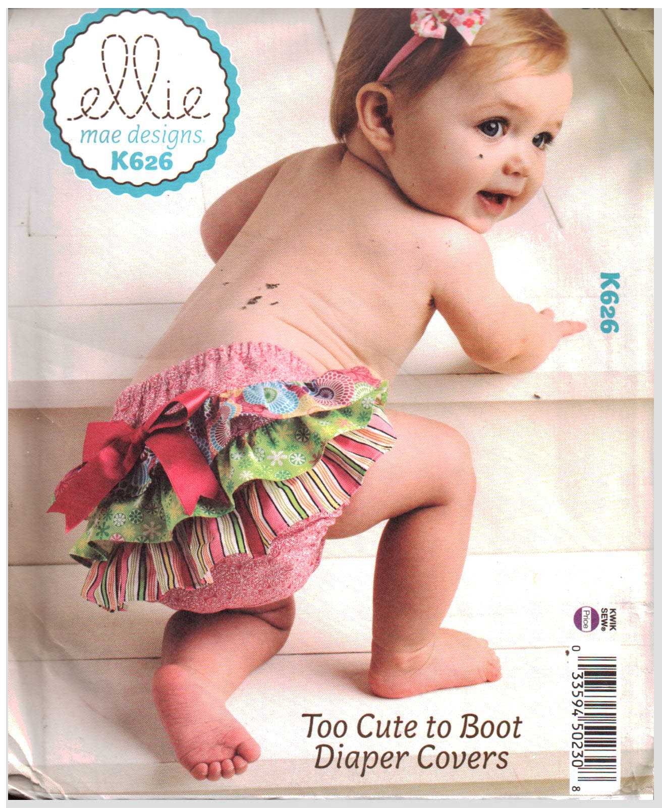 Ellie Mae Designs K626 Infant Diaper Covers Size: XS-XL Uncut Sewing Pattern