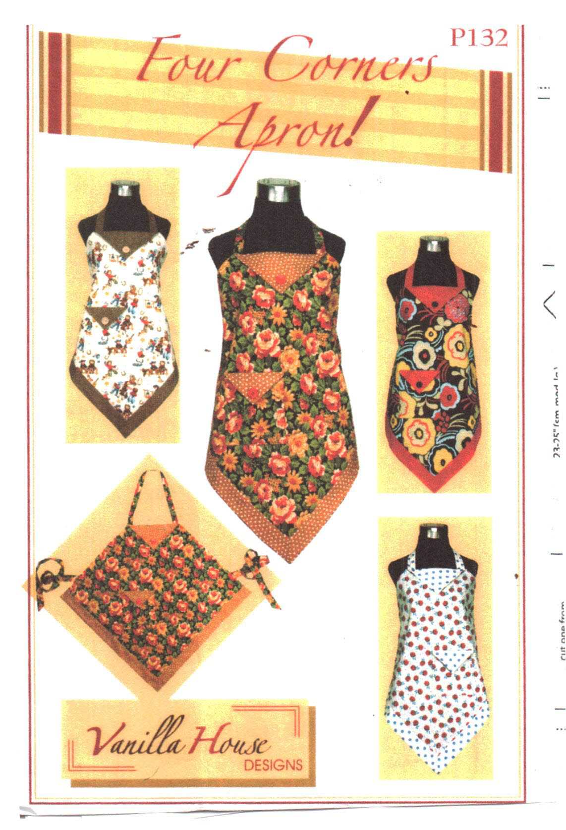 Vanilla House P132 Aprons Size: One Uncut Sewing Pattern