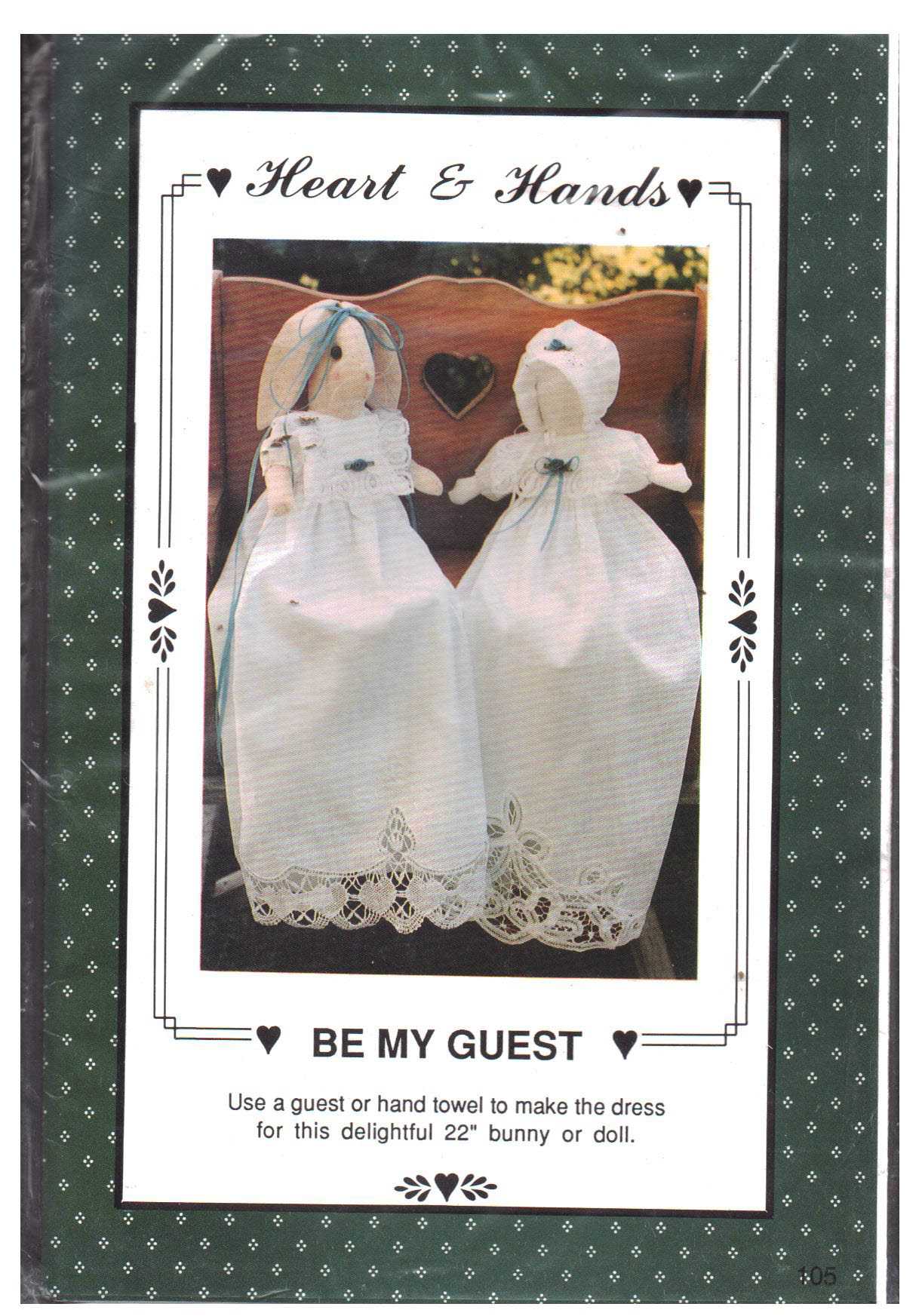 Heart & Hand Guest Hand Towel Bunny or Doll Size: 22" Uncut Sewing Pattern