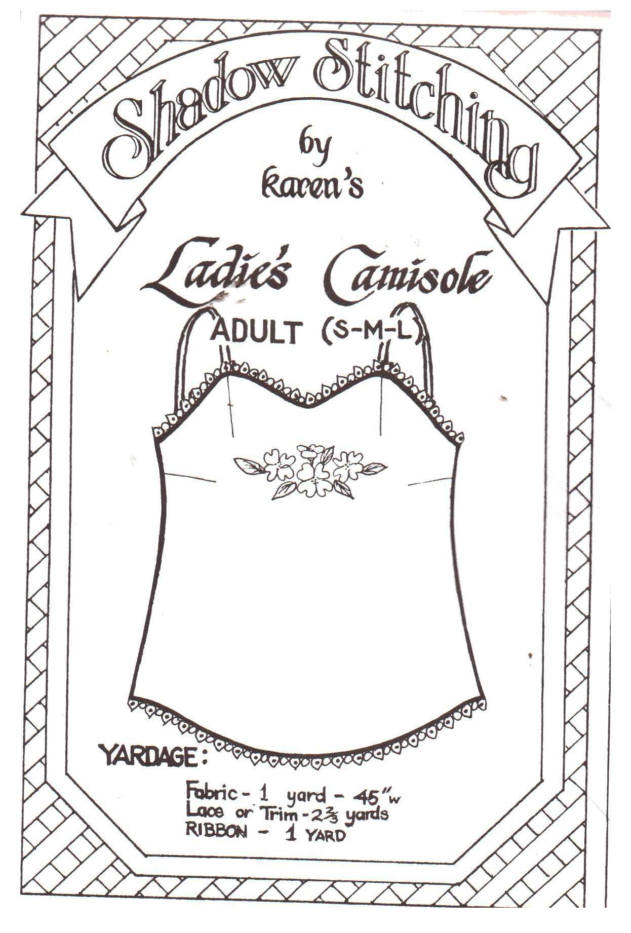 Shadow Stitching Ladies Camisole Size: S-M-L Uncut Sewing Pattern