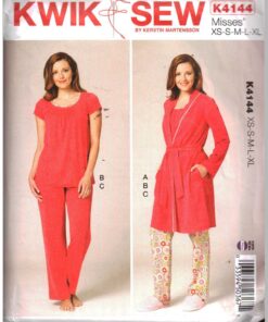 Kwik Sew K4144 Rob, Pajamas Size: XS-XXL Uncut Sewing Pattern