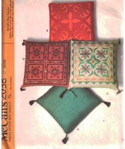 McCall's 2038 Pillows with Transfers Size: One Uncut Sewing Pattern
