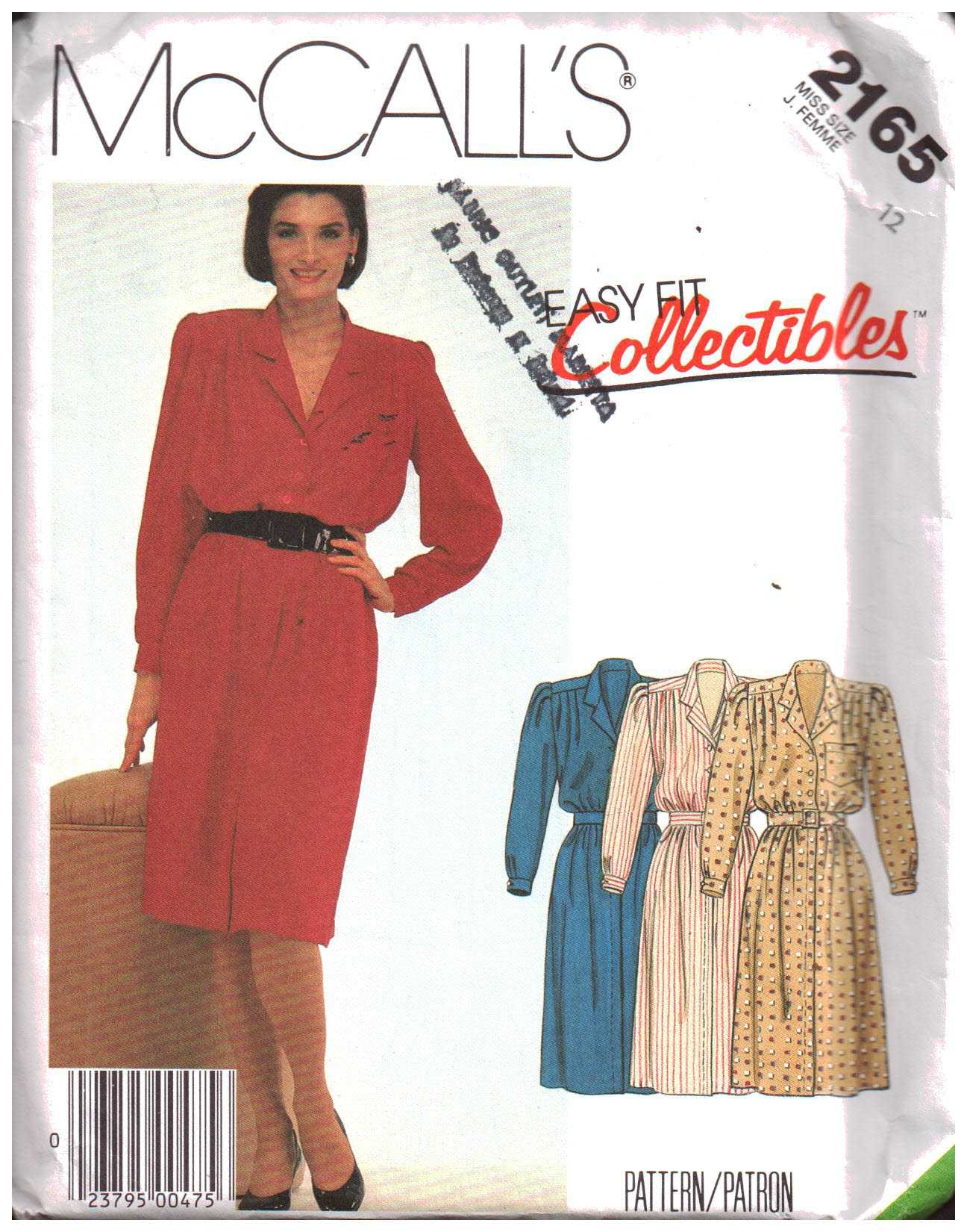 McCall's 2165 Dress Size: 12 Uncut Sewing Pattern