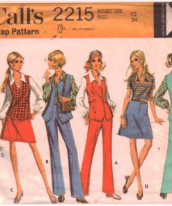 Simplicity 2215 Blouse, Pants, Vest, Skirt Size: 12 Bust 34 Used Sewing Pattern
