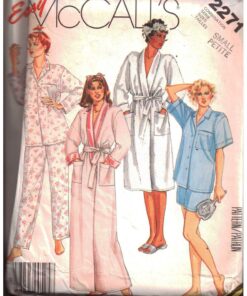 McCall's 2271 Robe, Pajamas Size: 10-12 Uncut Sewing Pattern