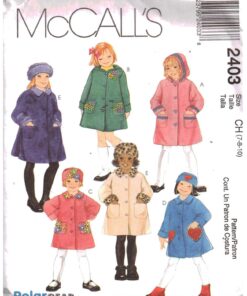 McCall's 2403 Girls' Coat, Hat Size: CH 7-8-10 Uncut Sewing Pattern