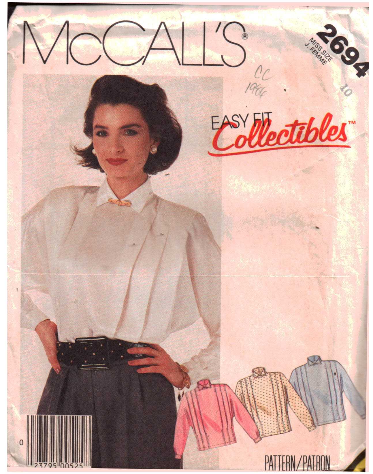 McCall's 2694 Blouse Size: 10 Used Sewing Pattern