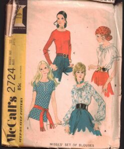 McCall's 2724 Blouses Size: 10 Bust 32.5 Used Sewing Pattern
