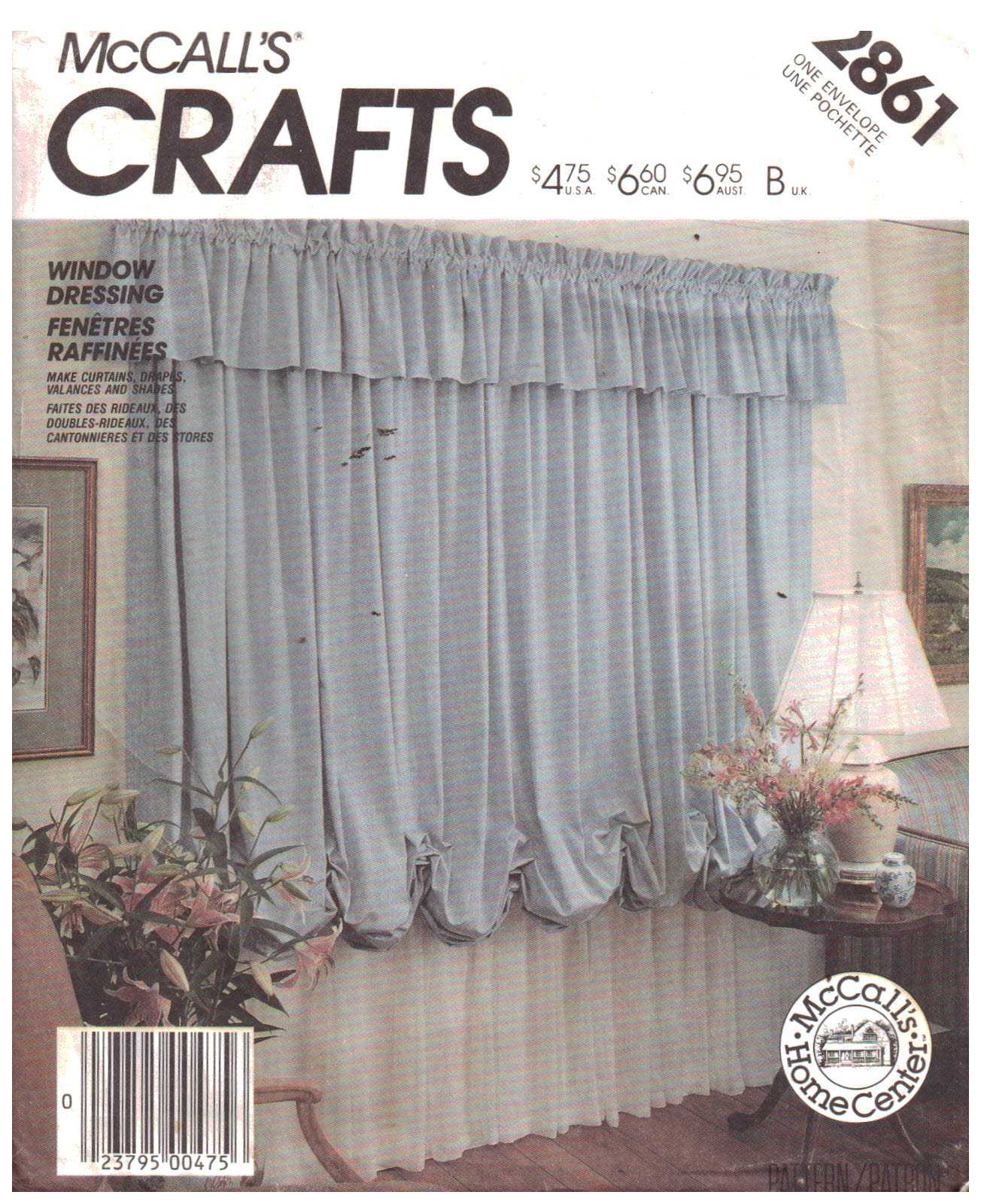 McCall's 2861 Window Treatments Size: One Uncut Sewing Pattern