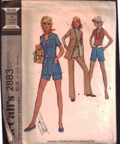 McCall's 2883 Pants, Jacket, Shorts Size: 12 Bust 34 Used Sewing Pattern