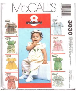 McCall's 3030 Infants Rompers, Dress, Headband Size: All Sewing Pattern