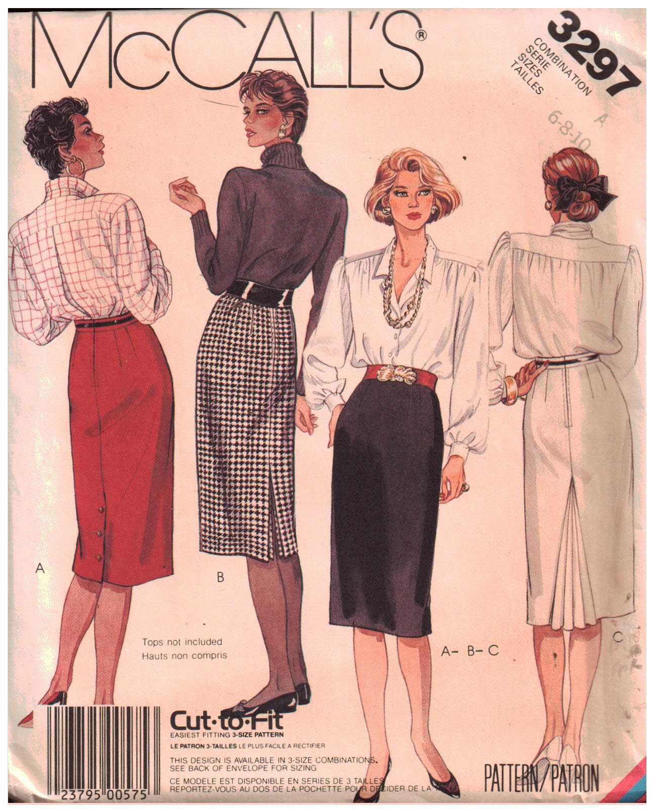 McCall's 3297 Skirts Size: A 6-8-10 Uncut Sewing Pattern