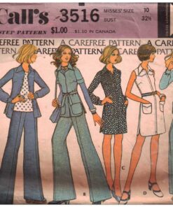 McCall's 3516 Dress, Shirt-Jacket, Pants Size: 10 Bust 32.5 Used Sewing Pattern