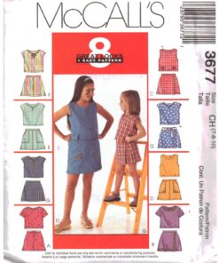 McCall's 3677 Girls' Top, Skorts Size: CH 7-8-10 Uncut Sewing Pattern