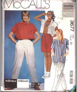 McCall's 3677 Tops, Bra-Top, Pants, Shorts Size: 10 Used Sewing Pattern
